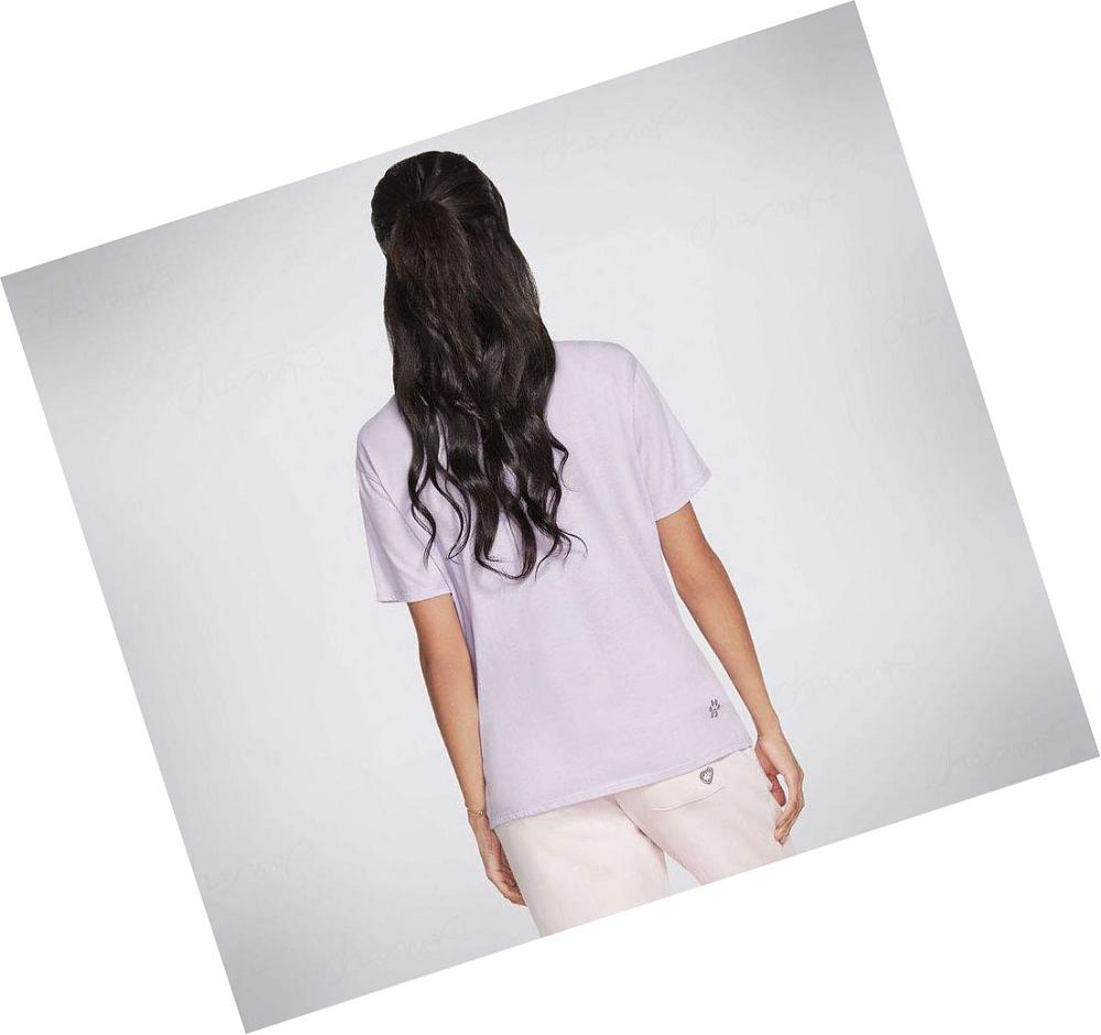 Camiseta Skechers BOBS Apparel All You Need Pocket Mujer Lavanda | AA9AB_AR