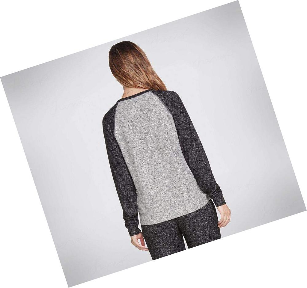 Camiseta Skechers BOBS Apparel With Love Cozy Pullover Mujer Gris | A2AAL_AR