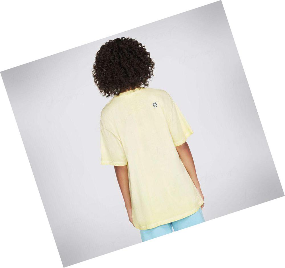 Camiseta Skechers BOBS Chilling Furfriend Mujer Amarillo | A58AL_AR