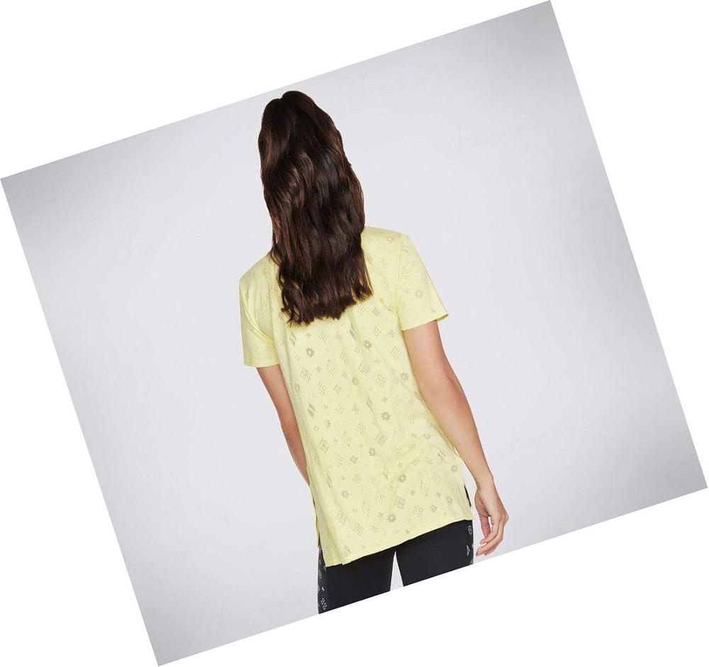 Camiseta Skechers Diamond Status Burnout Tunic Mujer Amarillo | A6T25_AR