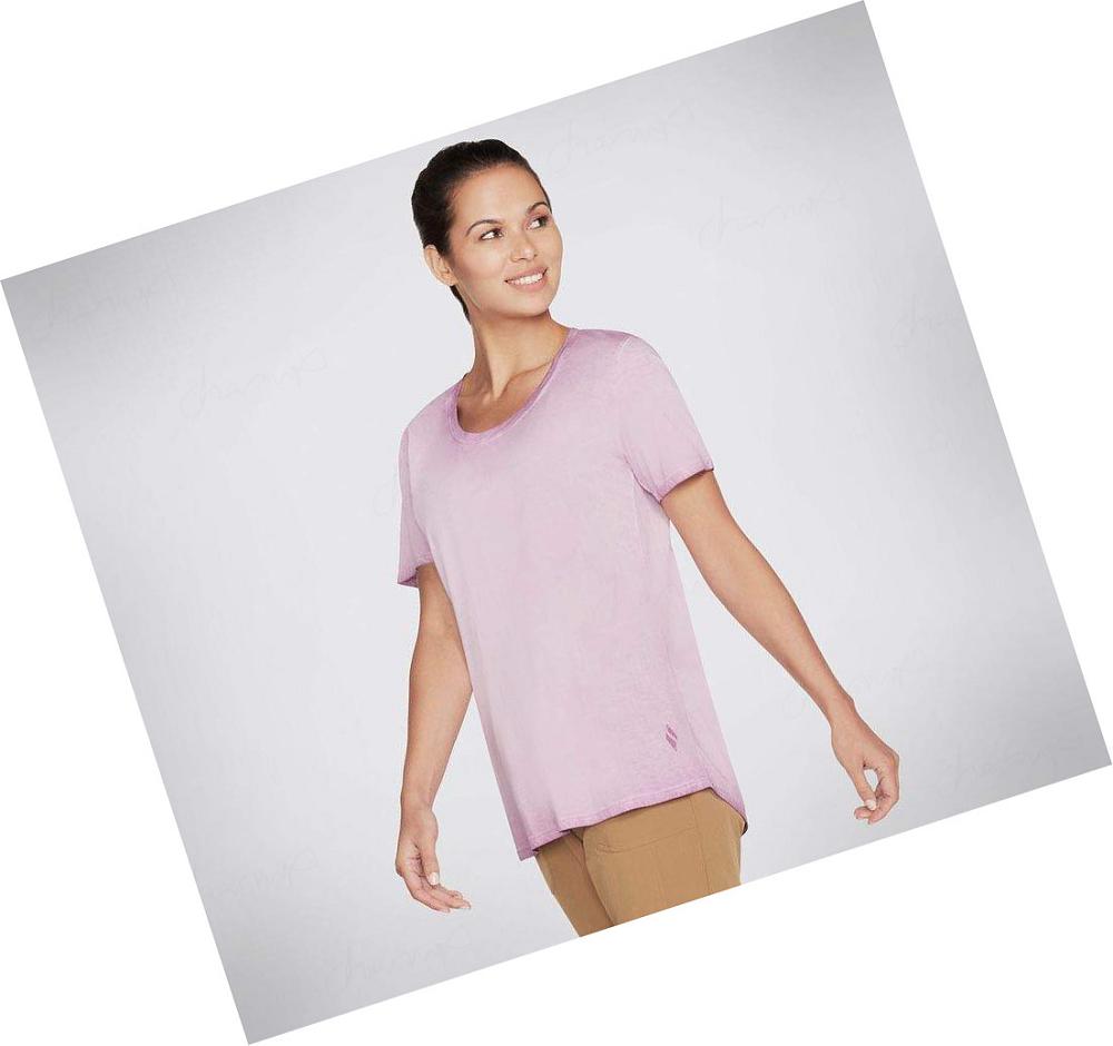 Camiseta Skechers Diamond Wash Hatha Scoop Neck Tunic Mujer Moradas | A69AL_AR