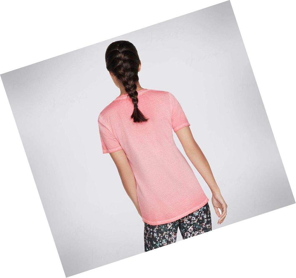 Camiseta Skechers Diamond Wash Hatha Scoop Neck Tunic Mujer Coral | AT09P_AR