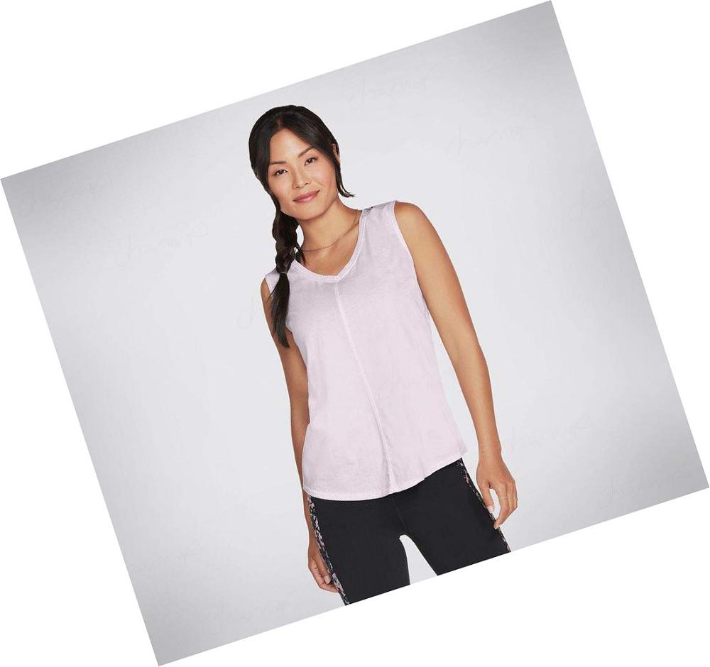 Camiseta Skechers Diamond Wash Hatha V-neck Mujer Lavanda | A959E_AR