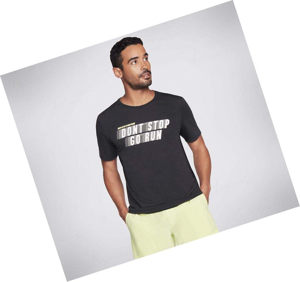 Camiseta Skechers GODRI Premium GO RUN Hombre Negras | 3000S_AR