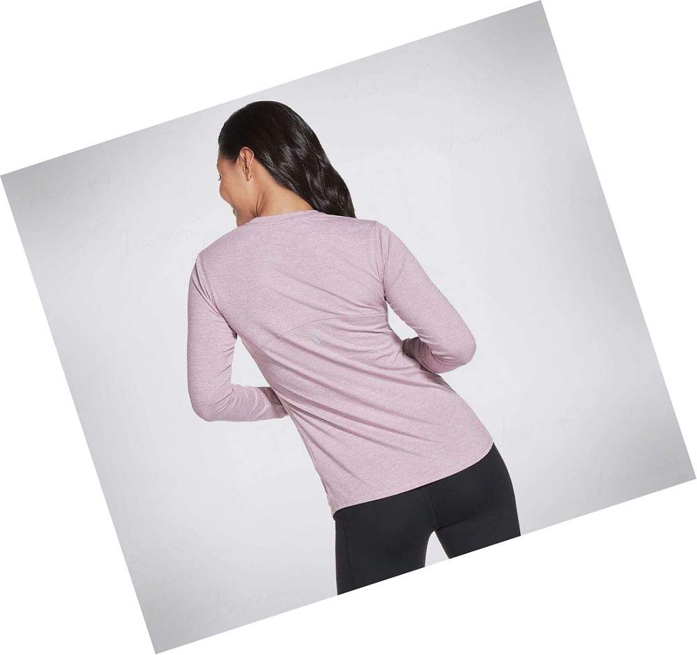 Camiseta Skechers GOWALK Wear Flow Long Sleeve Mujer Moradas | A33A5_AR