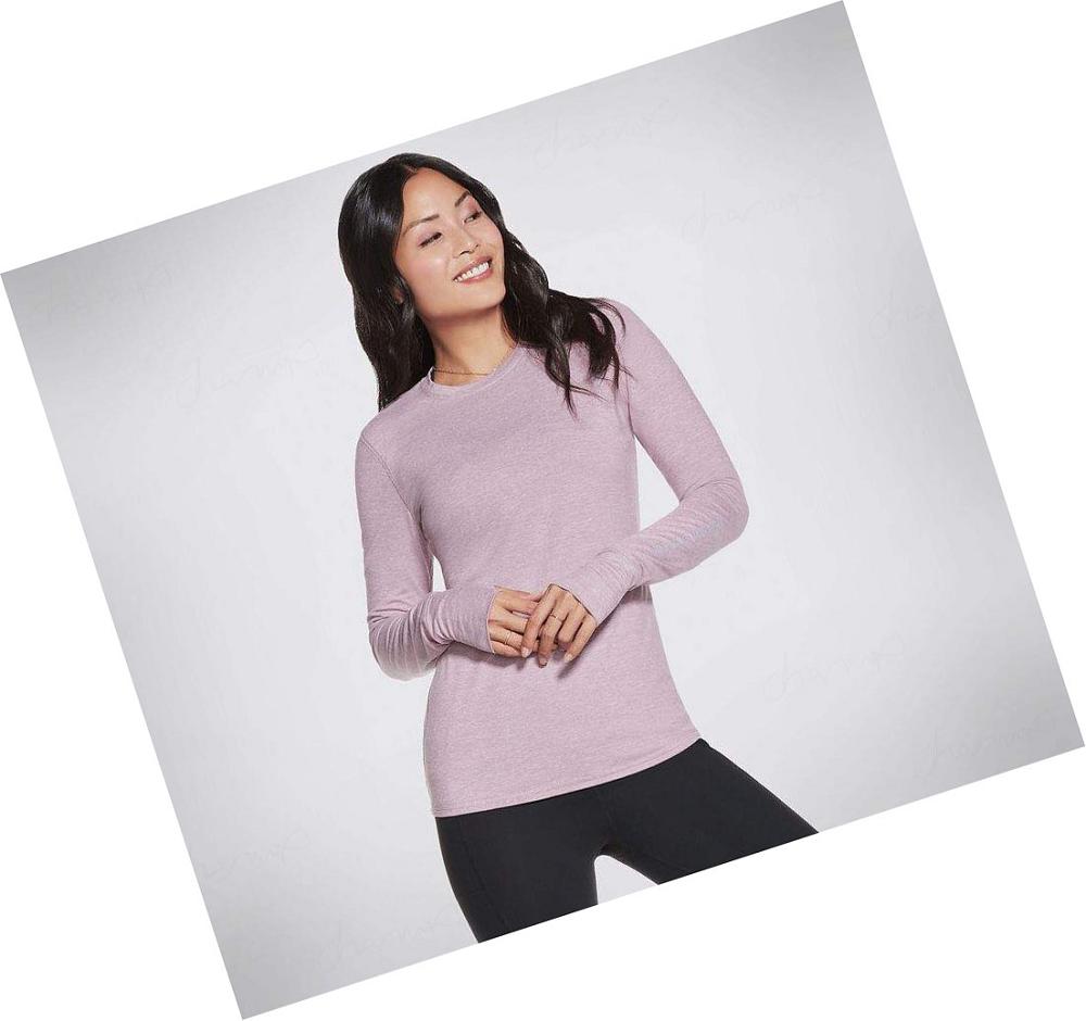 Camiseta Skechers GOWALK Wear Flow Long Sleeve Mujer Moradas | A33A5_AR