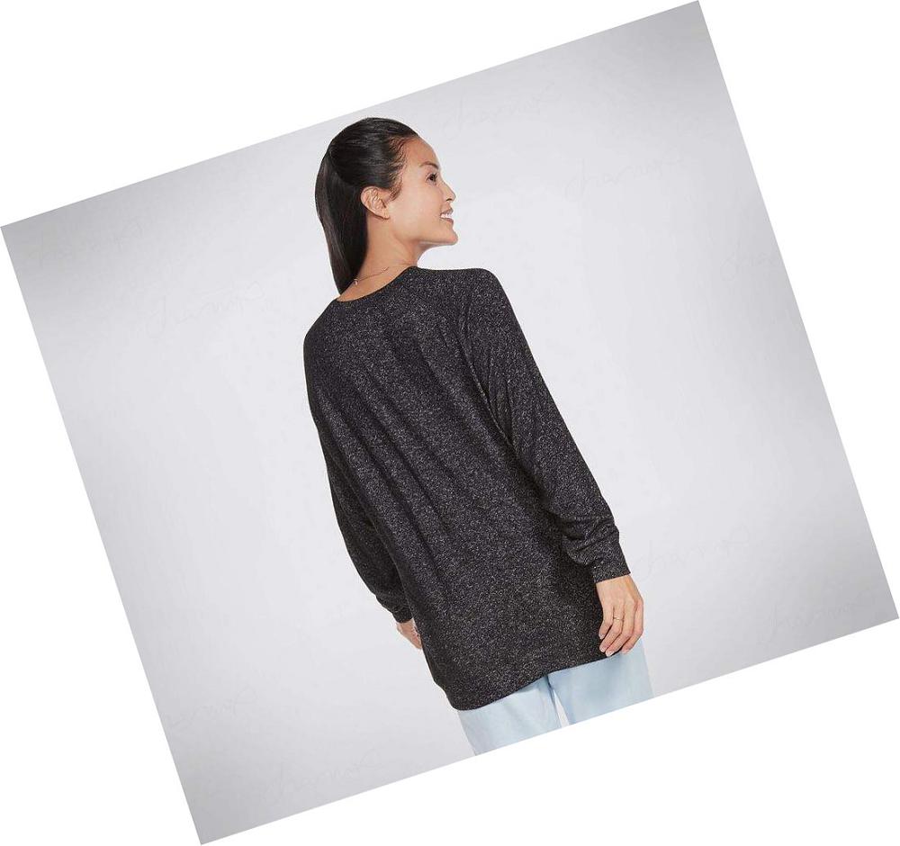 Camiseta Skechers Love Is Oversized Cozy Mujer Negras | A29TA_AR