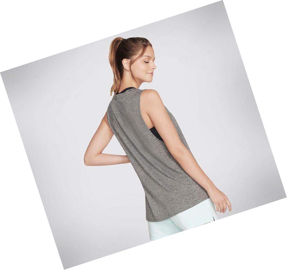 Camiseta Skechers Stacked Ombre Mujer Negras | A8220_AR