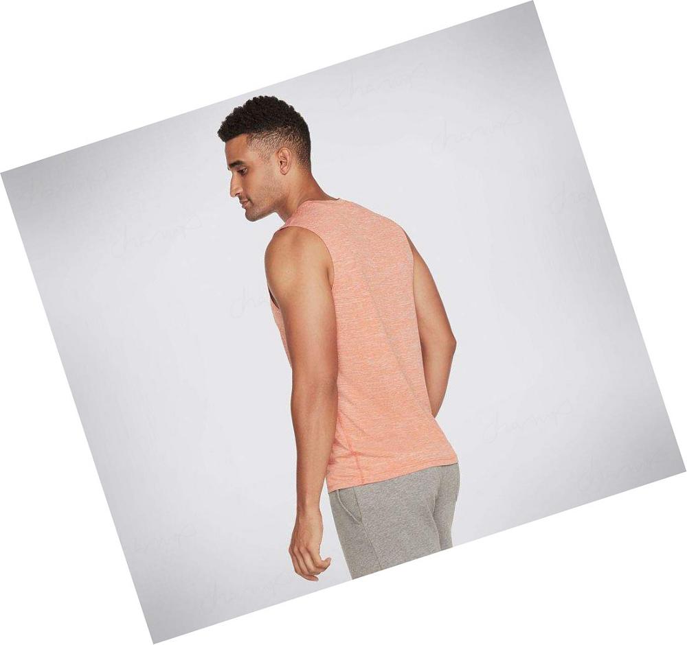 Camiseta Tirantes Skechers Apparel On the Carretera Muscle Hombre Naranjas | 3089G_AR