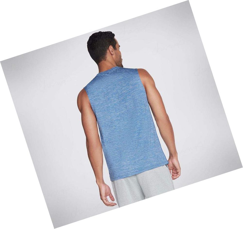 Camiseta Tirantes Skechers Apparel On the Carretera Muscle Hombre Azules | 31125_AR