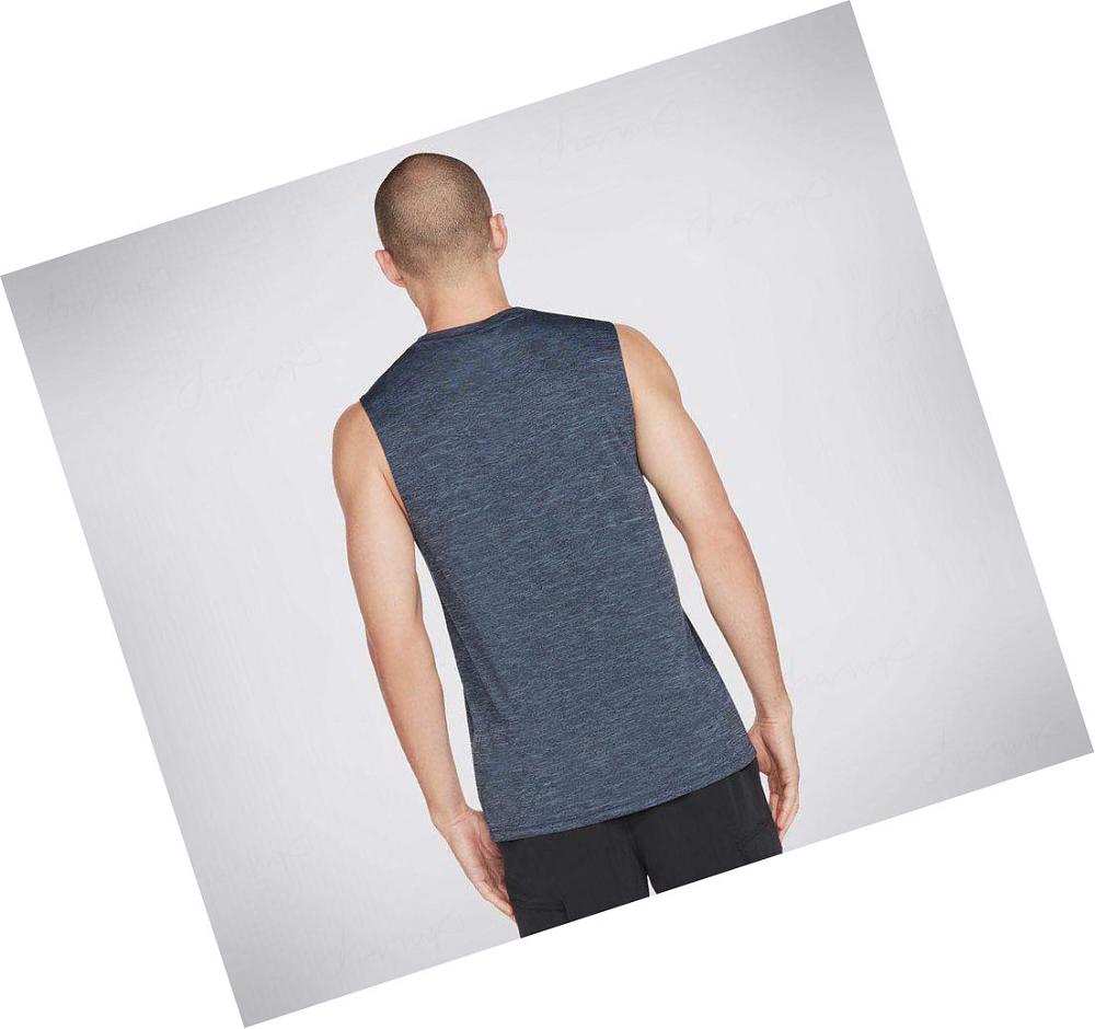 Camiseta Tirantes Skechers Apparel On the Carretera Muscle Hombre Azul Marino | 311AR_AR