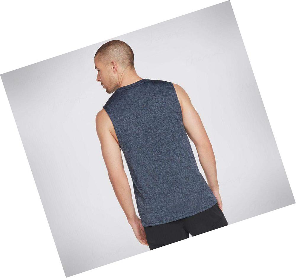 Camiseta Tirantes Skechers Apparel On the Carretera Muscle Hombre Azul Marino | 311AR_AR