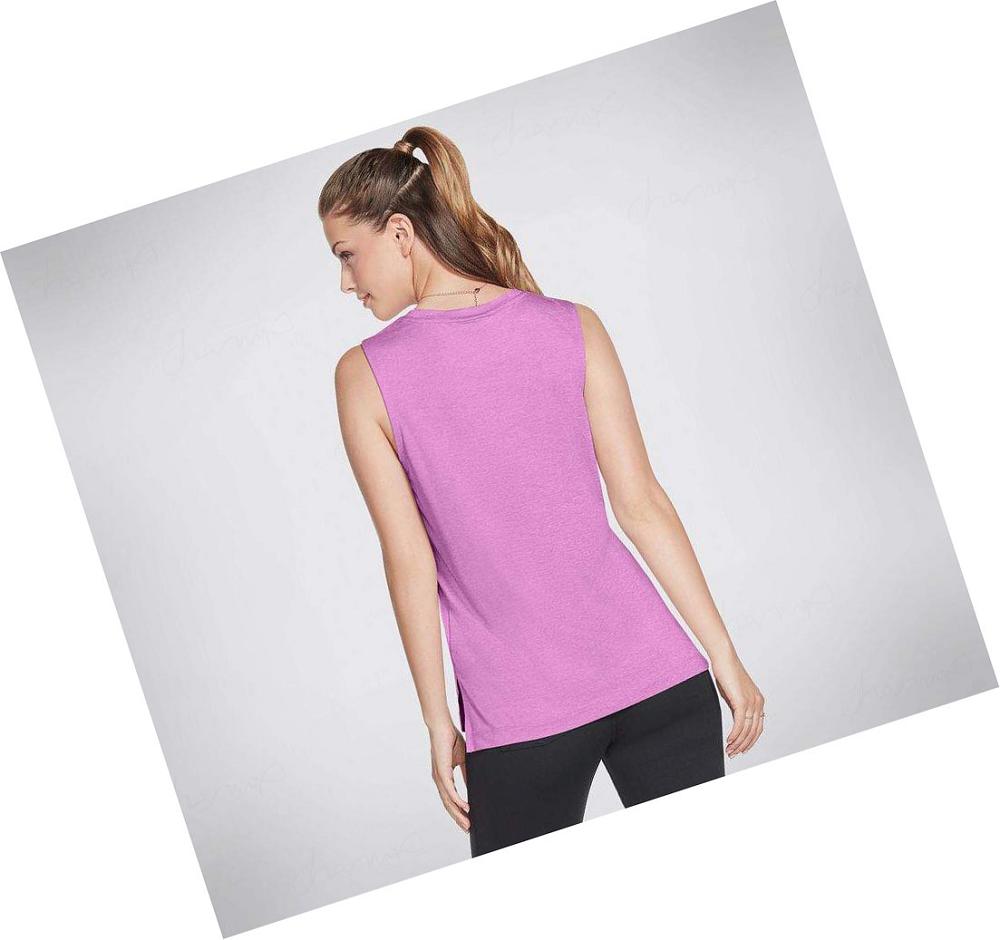 Camiseta Tirantes Skechers GOwalk Apparel GODRI Essential Mujer Moradas | 503AC_AR