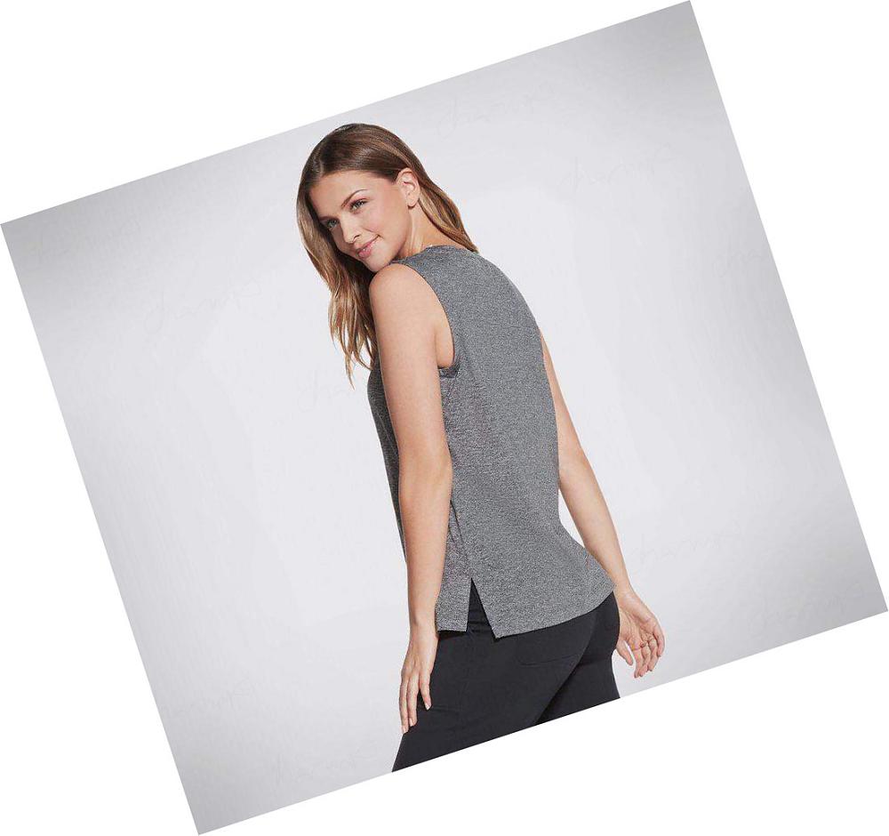 Camiseta Tirantes Skechers GOwalk Apparel GODRI Essential Mujer Negras | 50ATP_AR