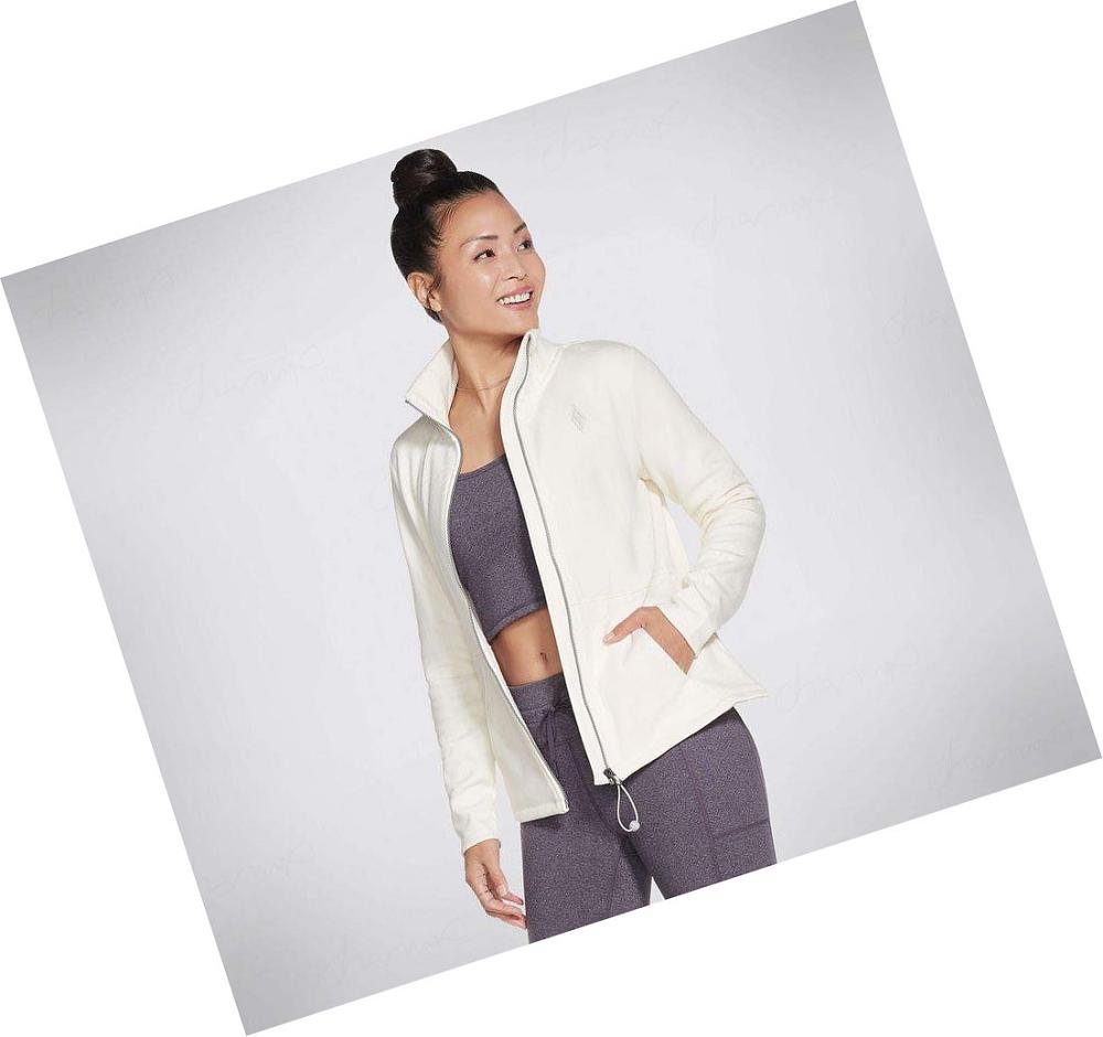 Chaquetas Skechers Apparel GO SNUGGLE Mujer Blancas | A08AK_AR