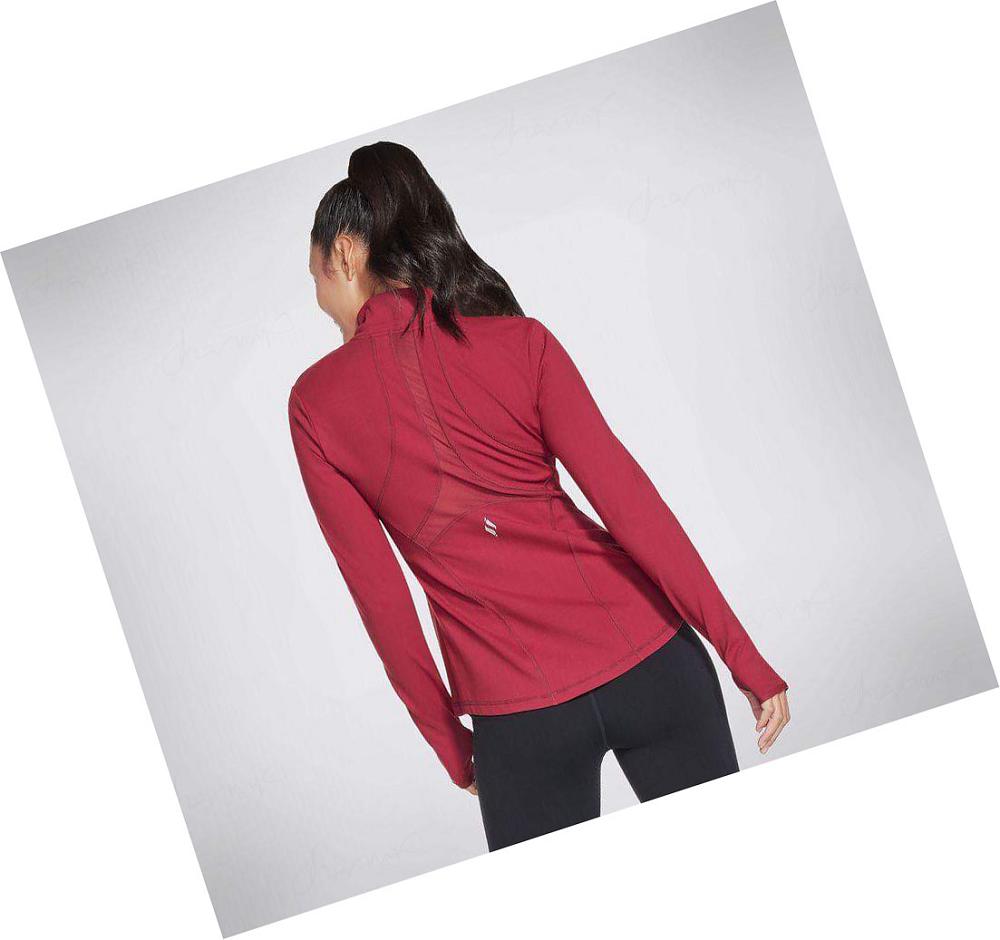 Chaquetas Skechers Apparel GO WALK Mesh Mujer Rojas | 5069Q_AR