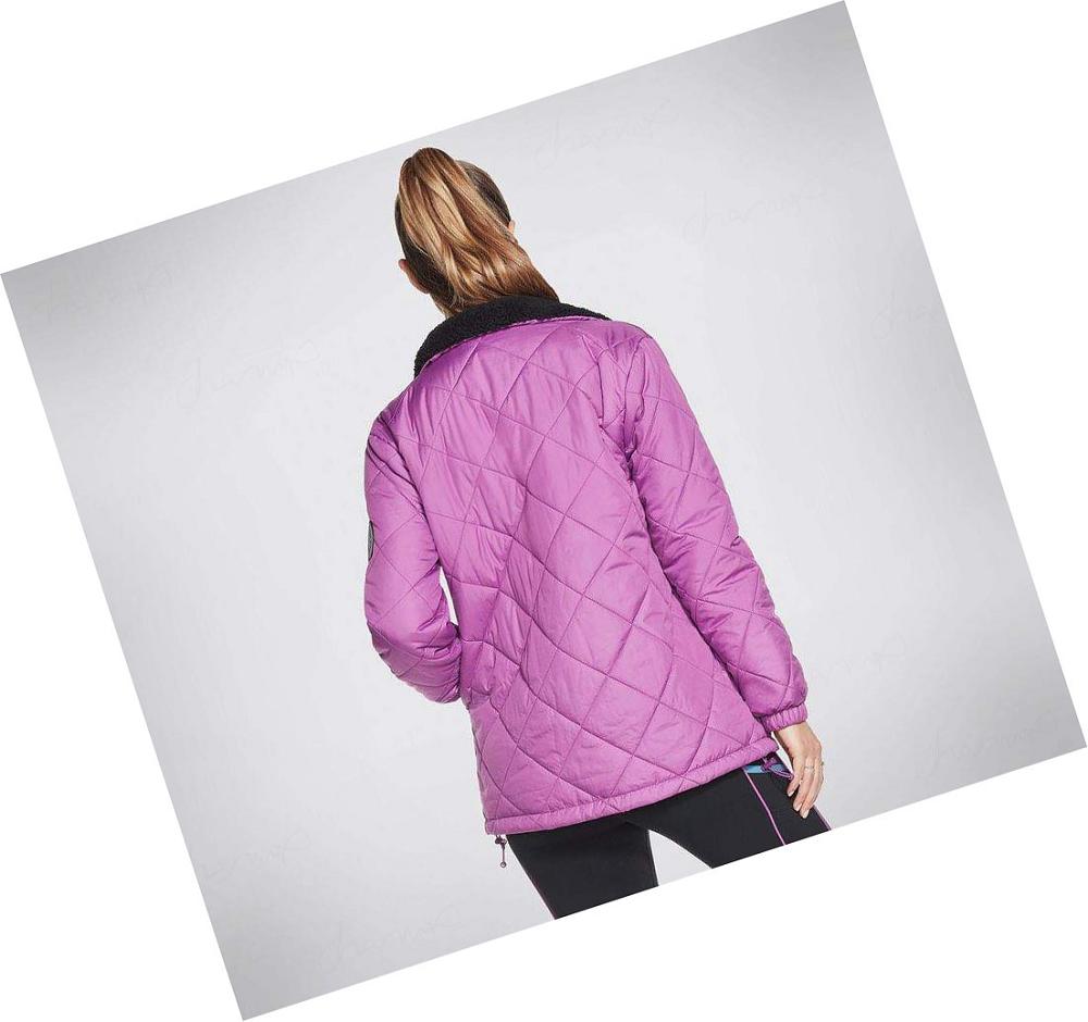 Chaquetas Skechers GOwalk Journey Puffer Mujer Lavanda | 3T69Q_AR