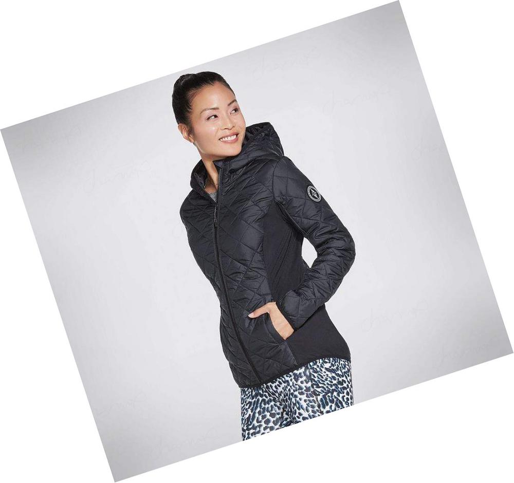 Chaquetas Skechers GOwalk Wear Everyday Puffer Mujer Negras | 39AA5_AR