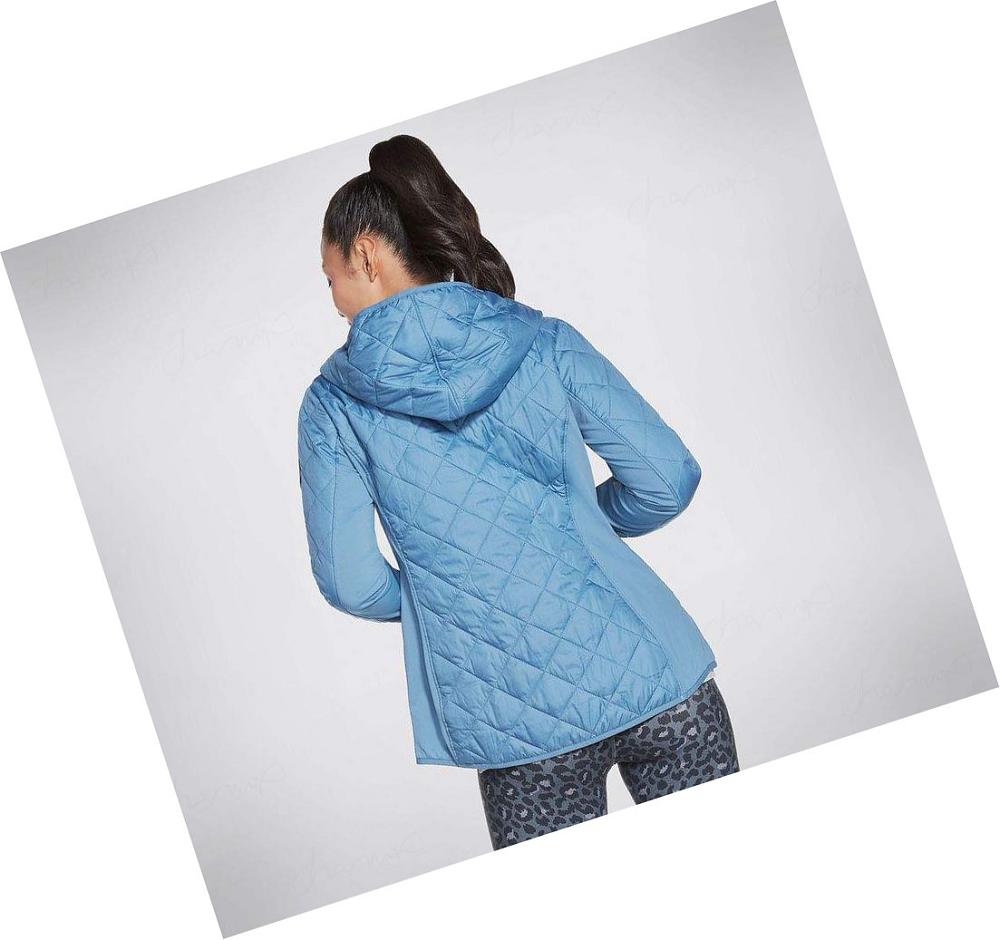 Chaquetas Skechers GOwalk Wear Everyday Puffer Mujer Azules | 39ATG_AR