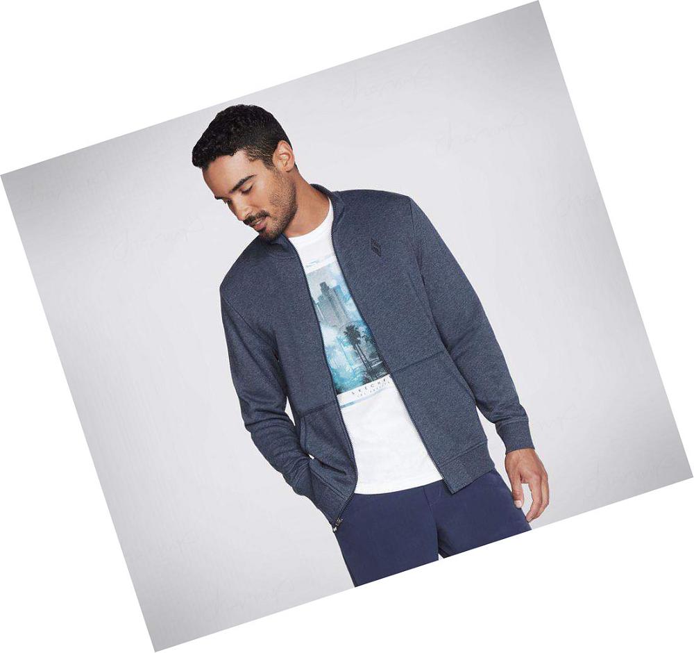 Chaquetas Skechers The Hoodless Hoodie GOwalk Everywhere Hombre Azul Marino | A812W_AR