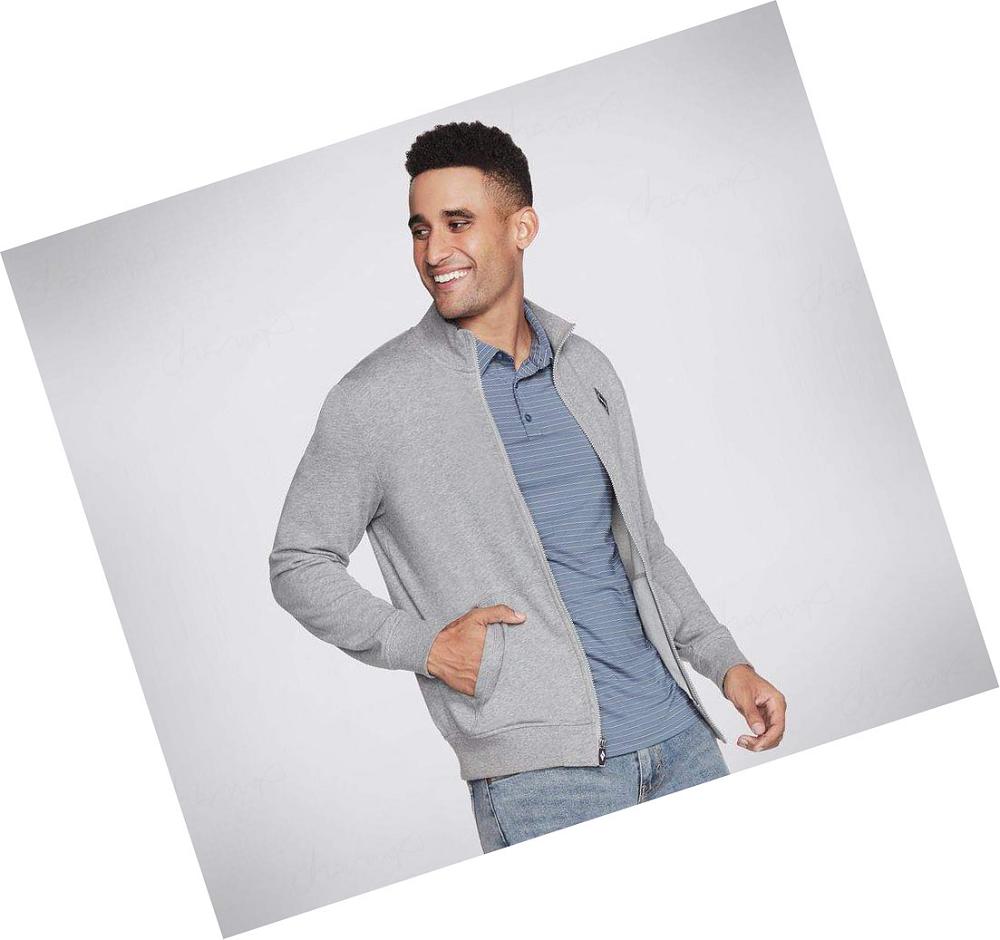 Chaquetas Skechers The Hoodless Hoodie GOwalk Everywhere Hombre Gris Claro | A81AL_AR