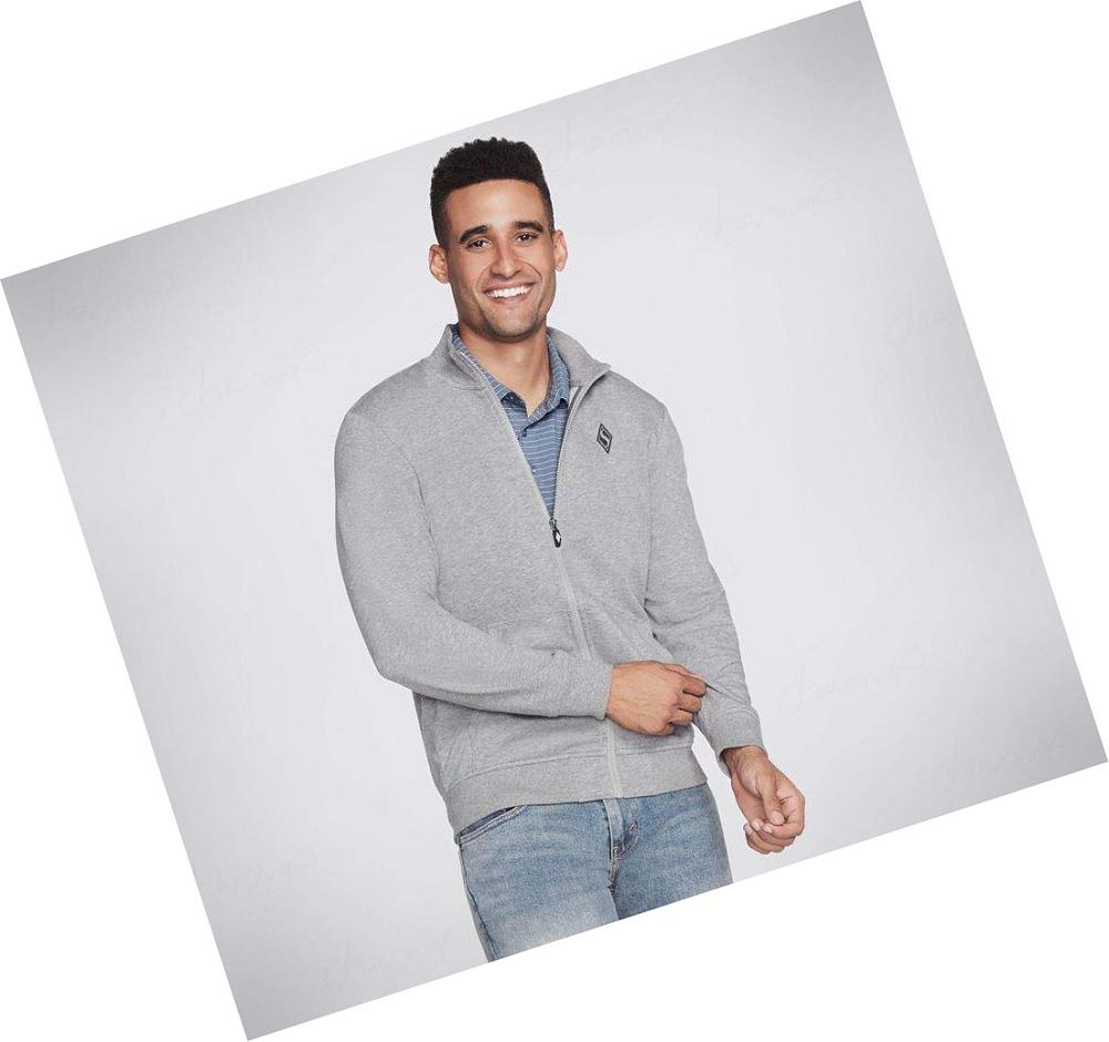 Chaquetas Skechers The Hoodless Hoodie GOwalk Everywhere Hombre Gris Claro | A81AL_AR