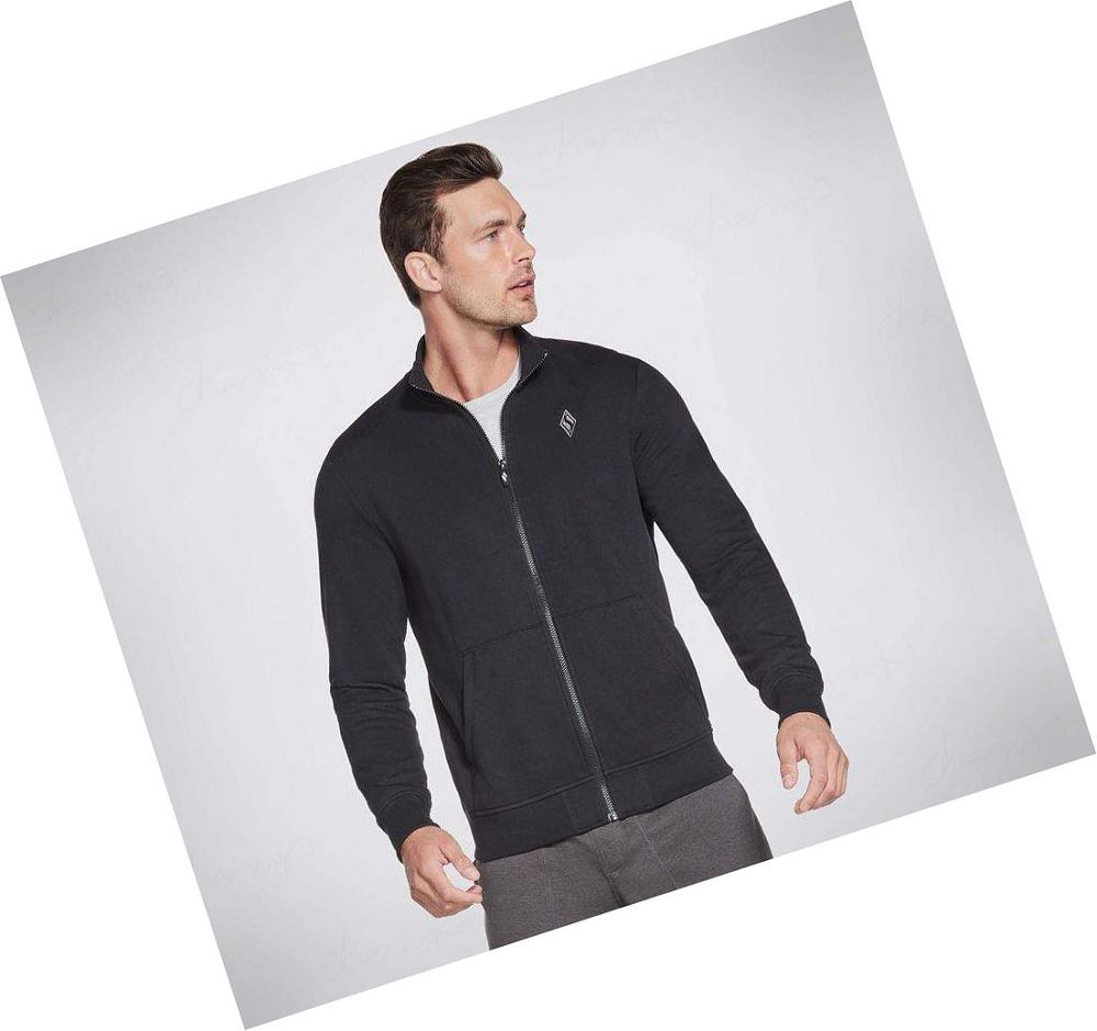 Chaquetas Skechers The Hoodless Hoodie GOwalk Everywhere Hombre Negras | A825D_AR