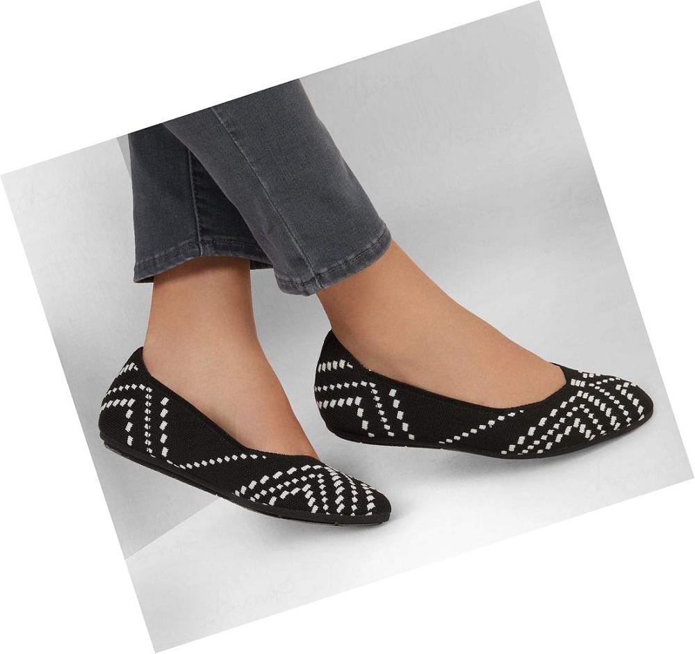 Flats Skechers Cleo 2.0 - Be Amazed Mujer Negras Blancas | AT92S_AR