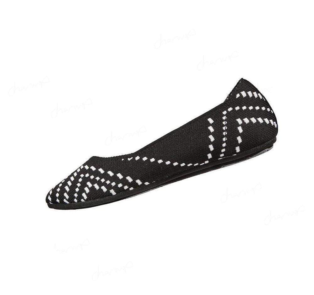 Flats Skechers Cleo 2.0 - Be Amazed Mujer Negras Blancas | AT92S_AR