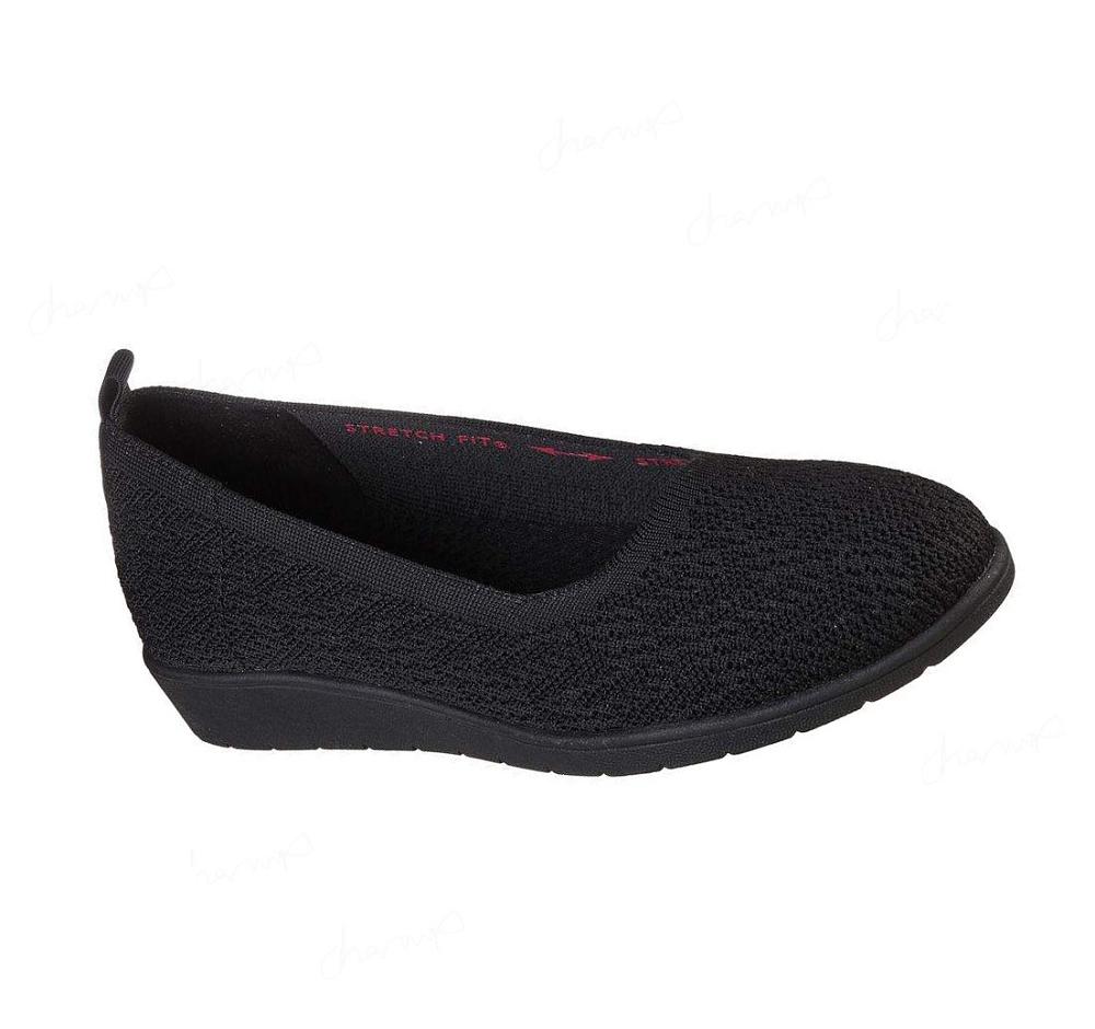 Flats Skechers Cleo Flex Wedge - Flipside Mujer Negras | A91T0_AR