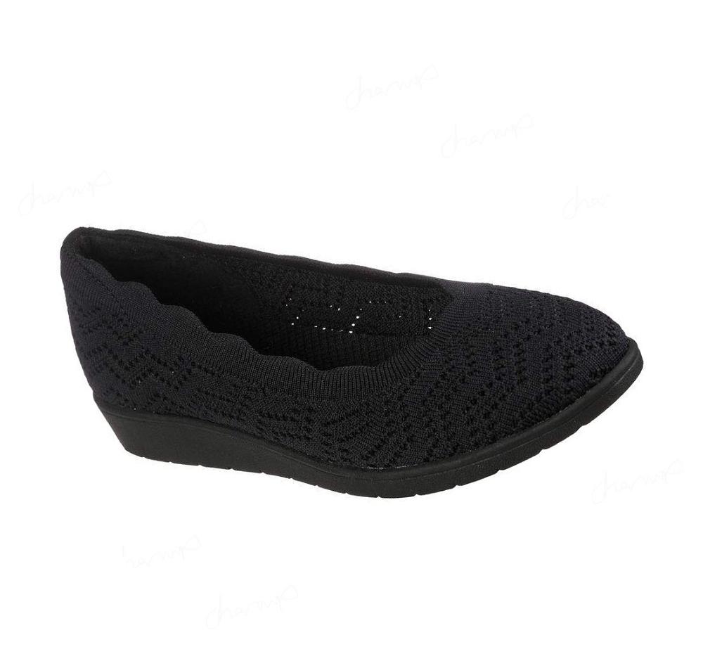 Flats Skechers Cleo Flex Wedge - New Days Mujer Negras | A905E_AR