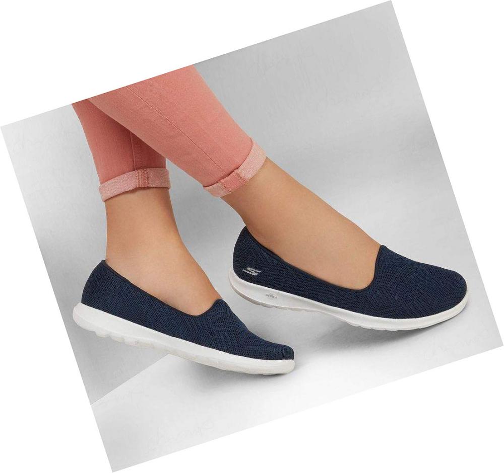 Flats Skechers GO WALK Lite - Sweet Gal Mujer Azul Marino Blancas | A892L_AR