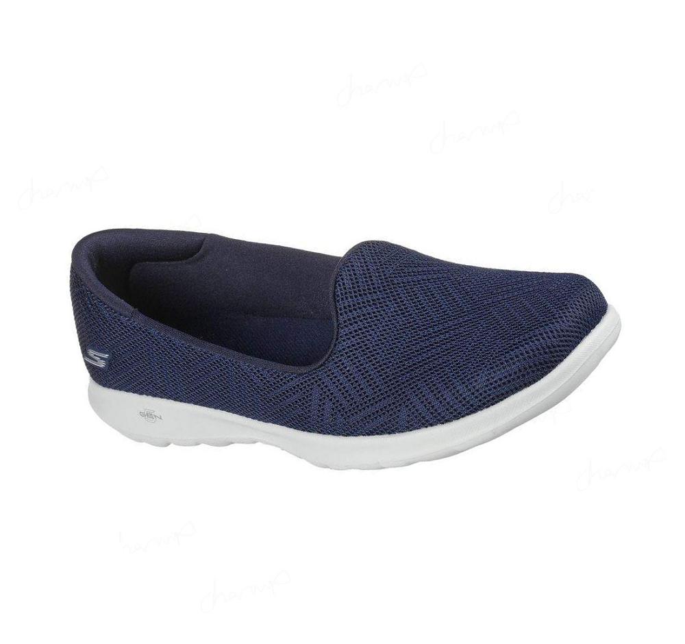 Flats Skechers GO WALK Lite - Sweet Gal Mujer Azul Marino Blancas | A892L_AR