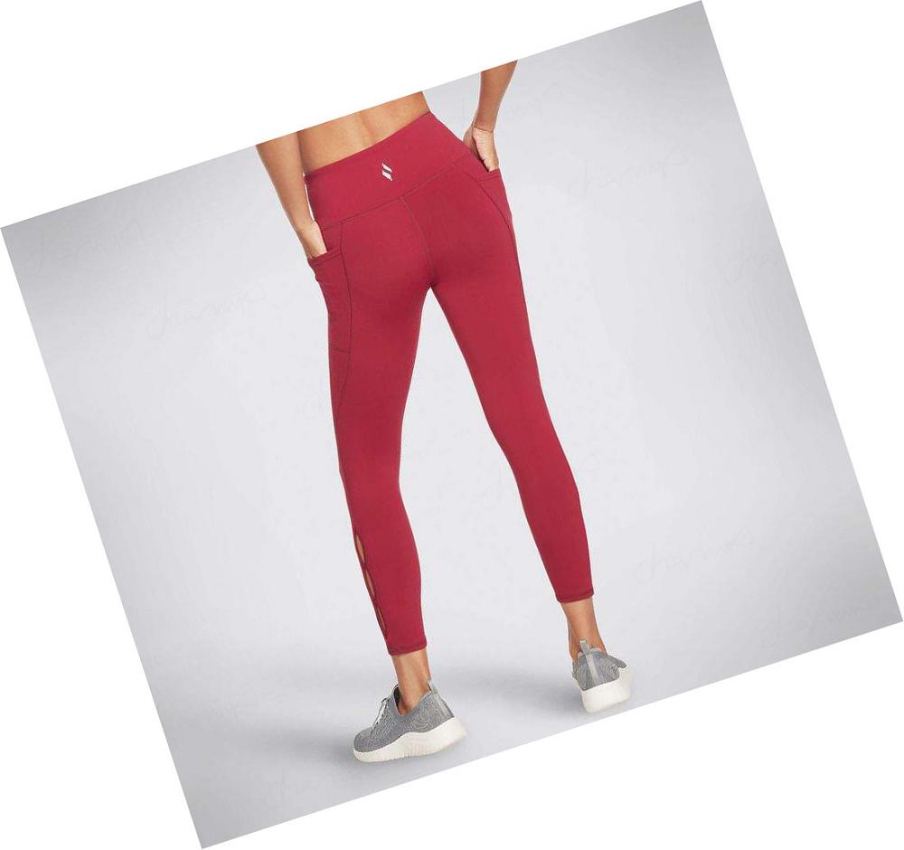 Leggins Skechers Diamond Slit HW 7/8 Mujer Rojas | 5T09B_AR