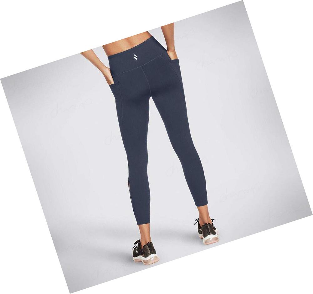 Leggins Skechers Diamond Slit HW 7/8 Mujer Azul Marino | 5T19Q_AR