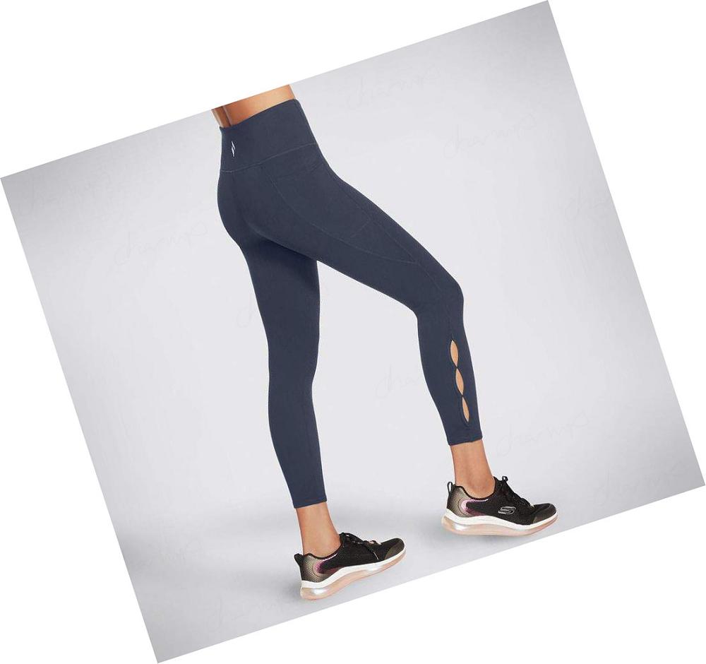 Leggins Skechers Diamond Slit HW 7/8 Mujer Azul Marino | 5T19Q_AR