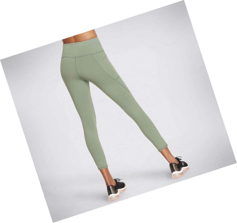 Leggins Skechers Diamond Slit HW 7/8 Mujer Verde | 5T22K_AR