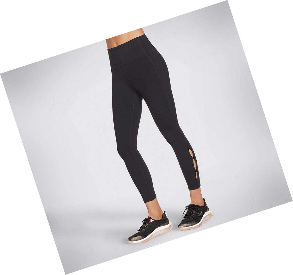 Leggins Skechers Diamond Slit HW 7/8 Mujer Negras | 5TAAA_AR