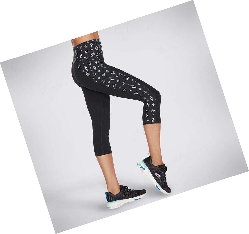 Leggins Skechers Diamond Status HW Midcalf Mujer Negras | 5619P_AR