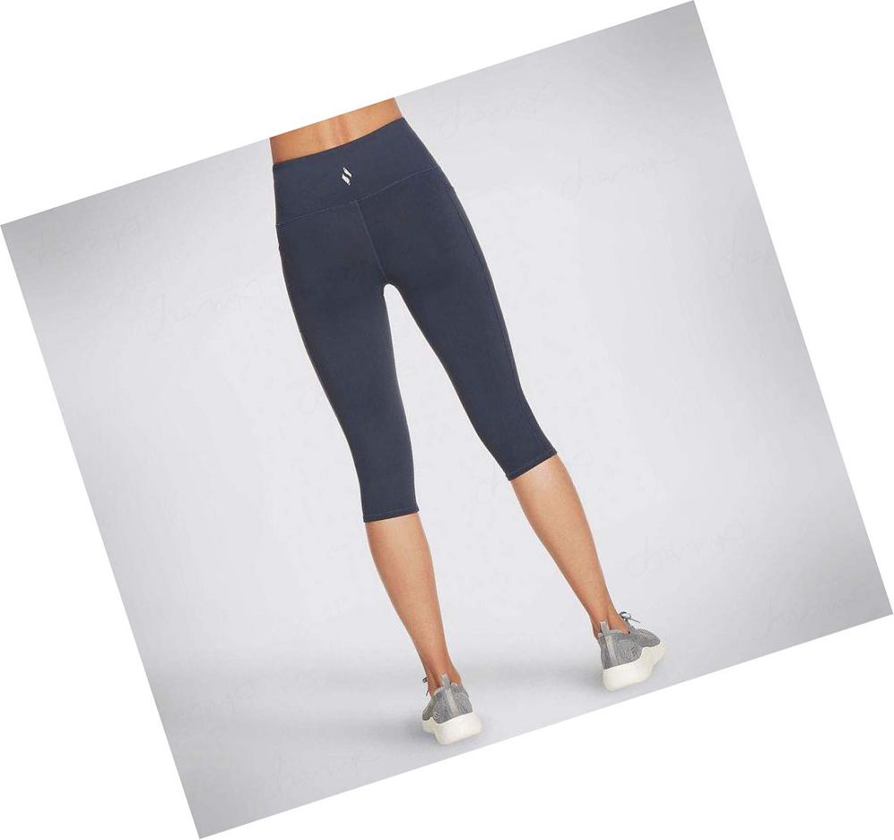 Leggins Skechers GOWALK HW Capri Mujer Azul Marino | 5T8A0_AR