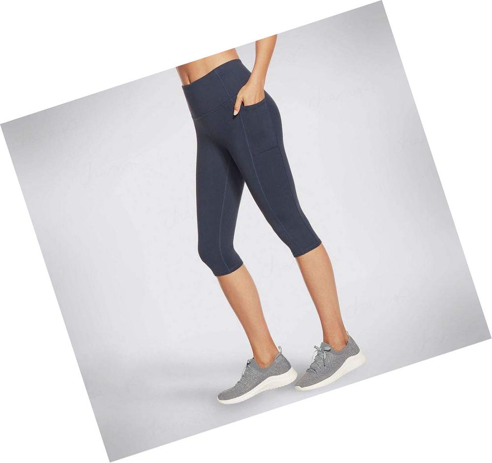 Leggins Skechers GOWALK HW Capri Mujer Azul Marino | 5T8A0_AR