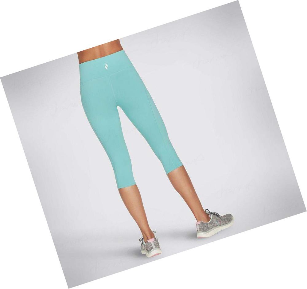 Leggins Skechers GOWALK HW Capri Mujer Turquesa | 5TT2A_AR