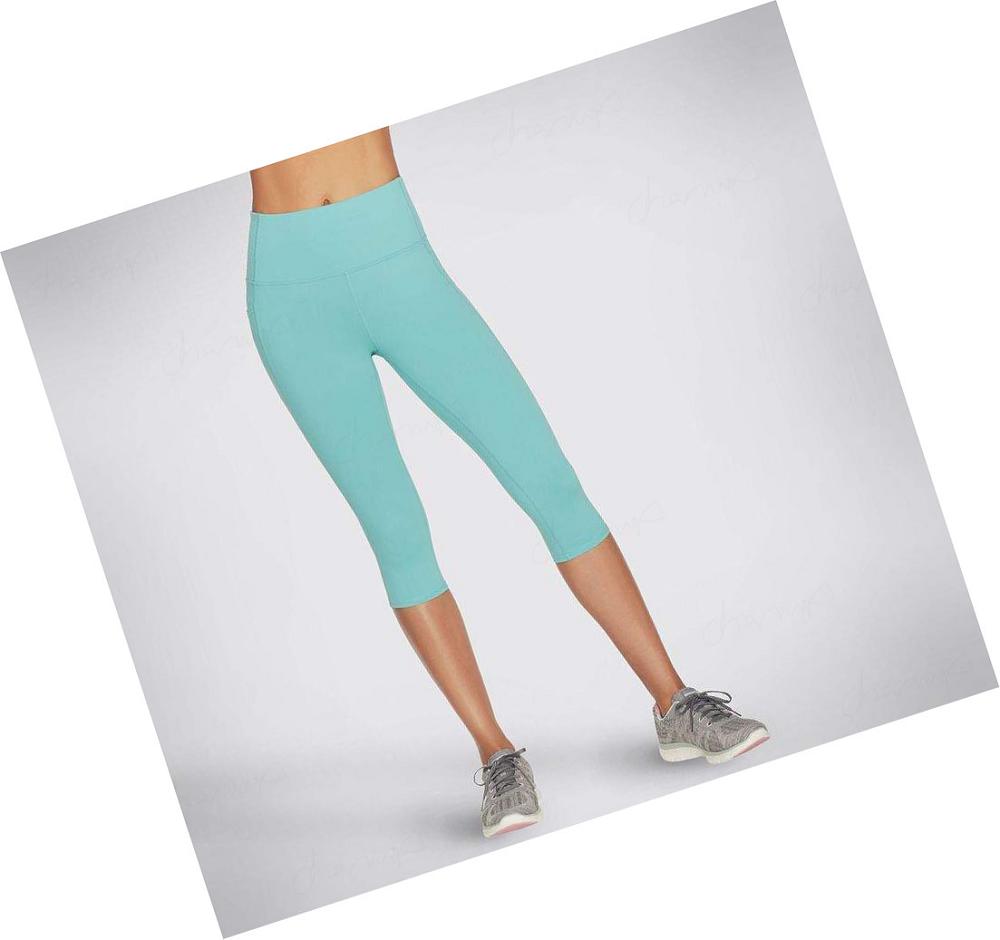 Leggins Skechers GOWALK HW Capri Mujer Turquesa | 5TT2A_AR