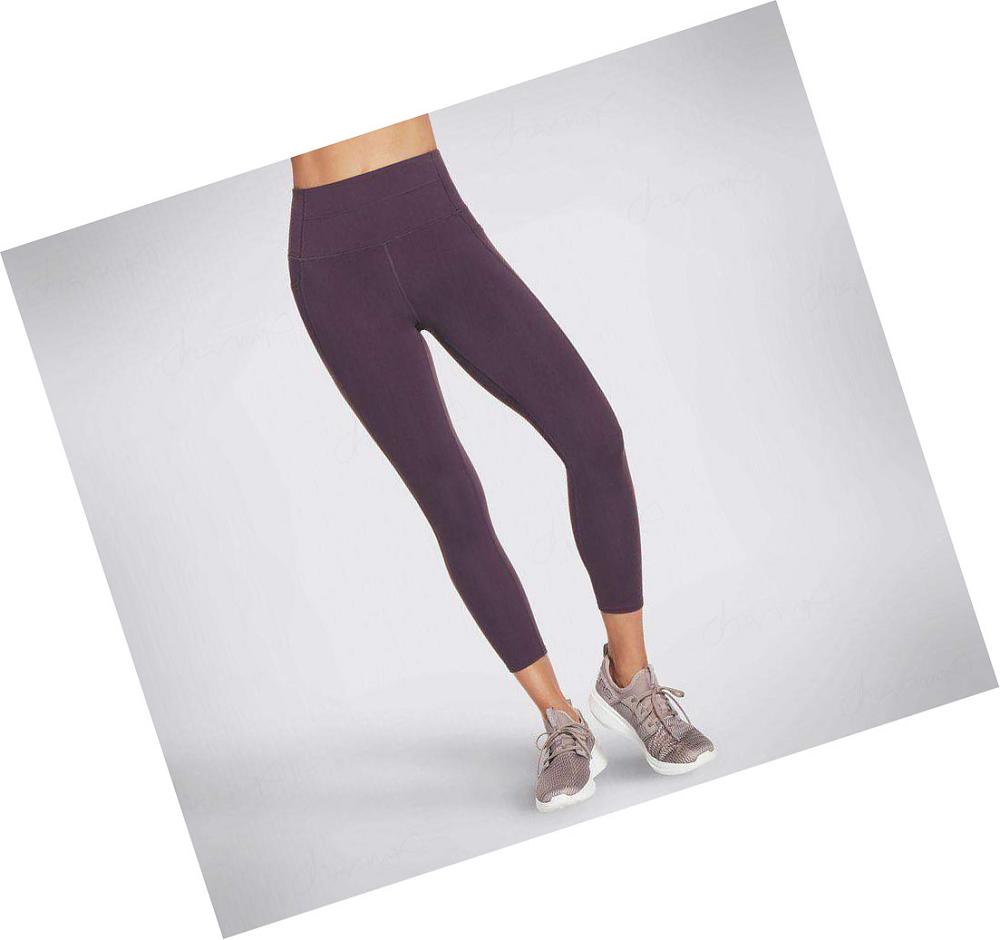 Leggins Skechers GO WALK HW 7/8 Mujer Moradas Oscuro | 6259E_AR