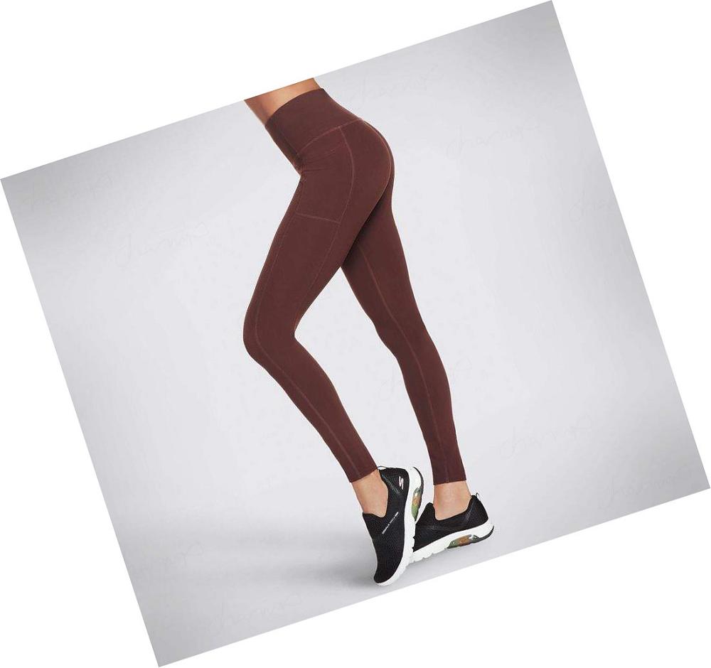 Leggins Skechers GO WALK HW Mujer Burdeos | 63ATP_AR