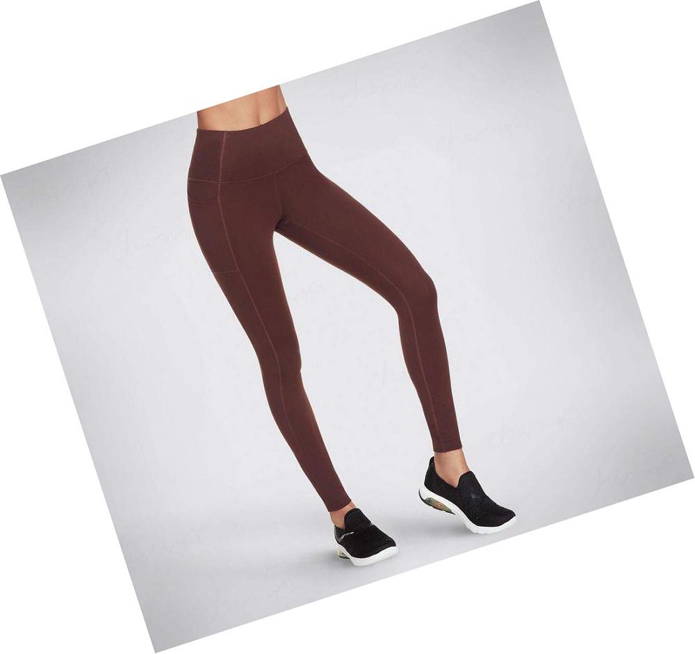 Leggins Skechers GO WALK HW Mujer Burdeos | 63ATP_AR