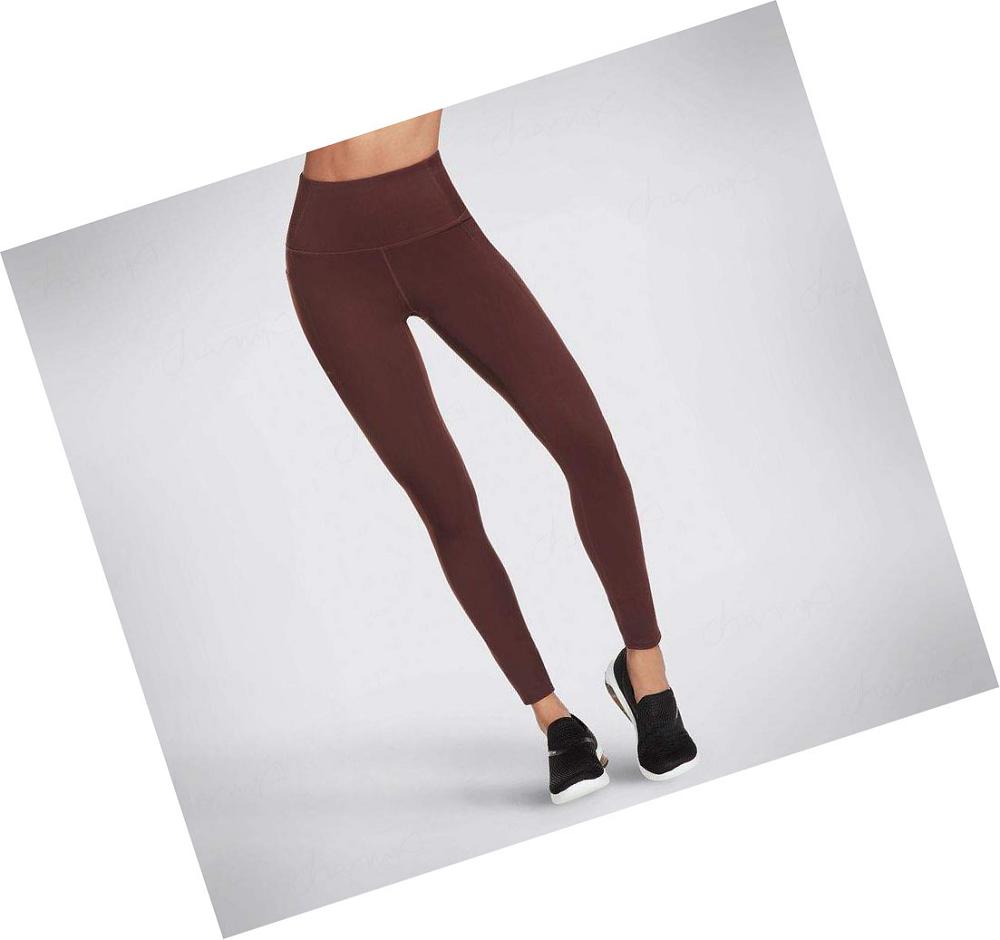 Leggins Skechers GO WALK HW Mujer Burdeos | 63ATP_AR