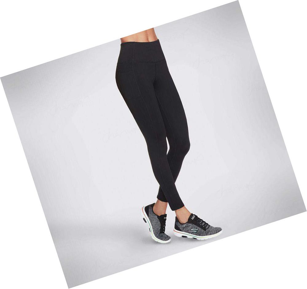 Leggins Skechers GO WALK HW Mujer Negras | 6359B_AR