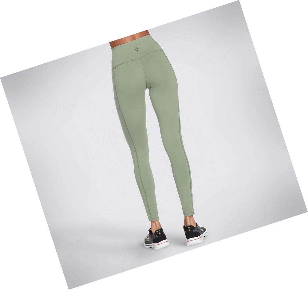 Leggins Skechers GO WALK HW Mujer Verde | 63190_AR