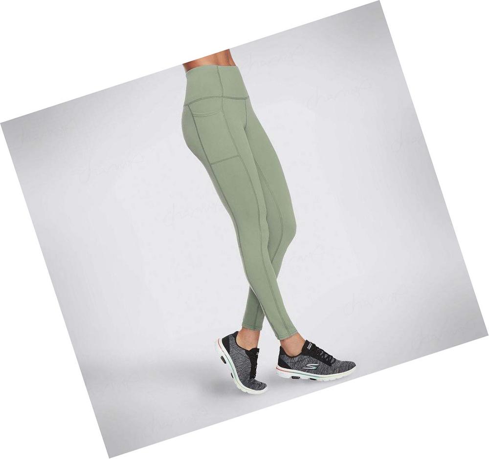 Leggins Skechers GO WALK HW Mujer Verde | 63190_AR